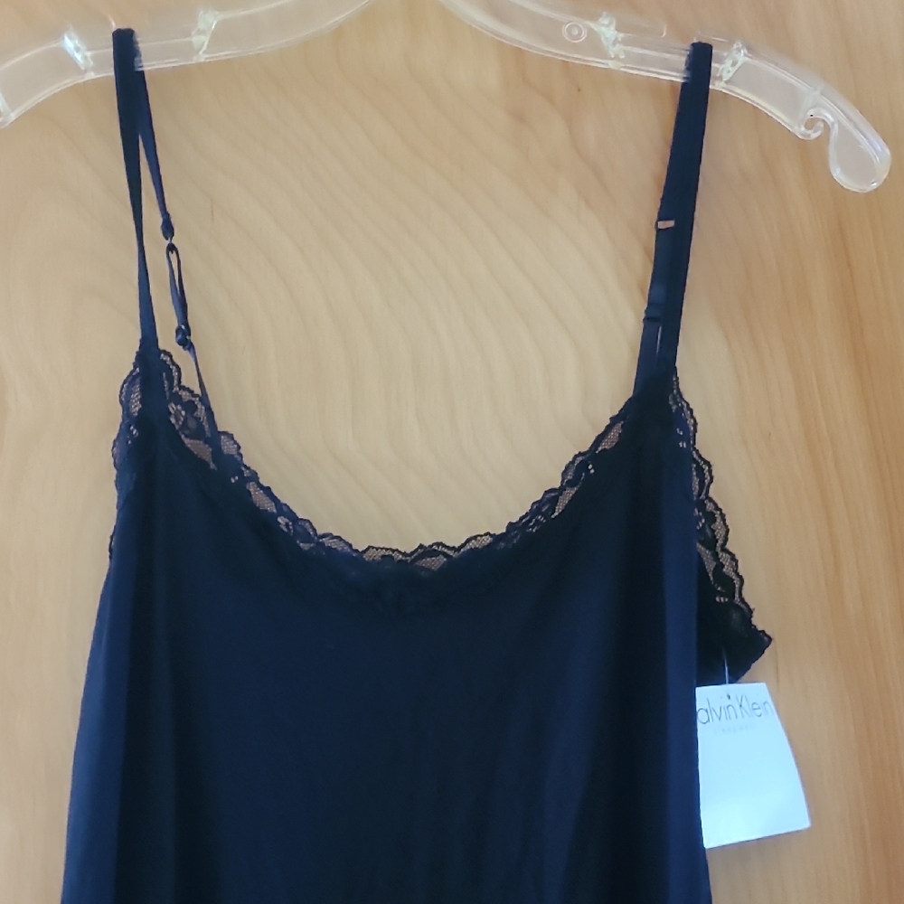 Calvin Klein Black Satin Chemise